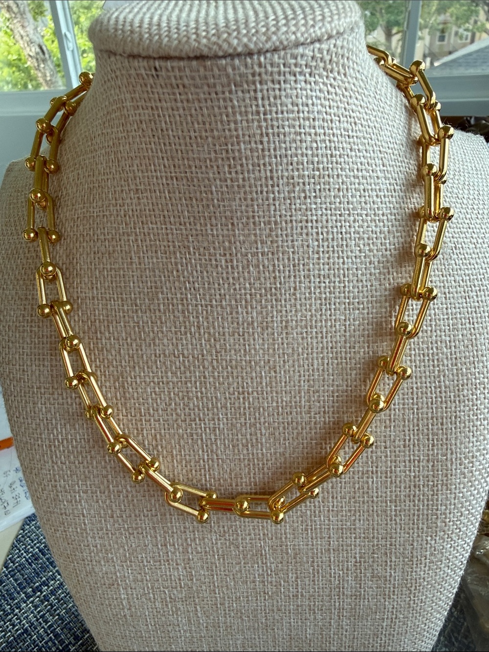Classic Gold-Link Paperclip Necklace for Women